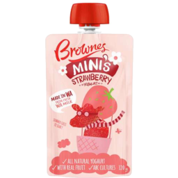 Photo of Brownes Mini's Yoghurt Pouch Strawberry 120gm