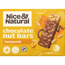 Photo of Nice & Natural Chocolate Nut Bars Honeycomb With Real Milk Chocolate 6 Pack
