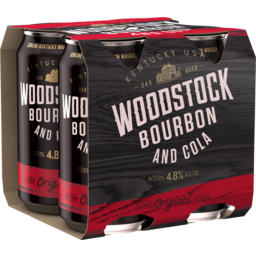 Photo of Woodstock Bourbon & Cola 4.8% 4 X 375ml Can 375ml
