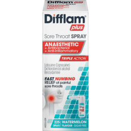 Photo of Difflam Plus Triple Action Watermelon Anaesthetic Antibacterial + Anti Inflammatory Sore Throat Spray 30ml
