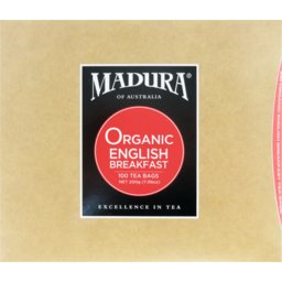 Photo of Madura Organic English Breakfast Tea Bags 100 Pack 200g
