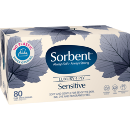Photo of Sorbent Facial Tissues Sensitive 80 Pack