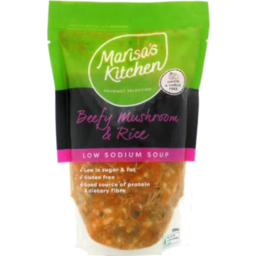 Photo of Marisa's Kitchen Beefy Mushroom & Rice Soup 500ml