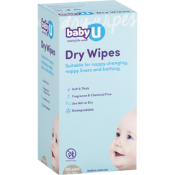 Photo of Baby U Dry Wipes 100 Pack