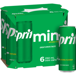 Photo of Sprite Lemonade Soft Drink Cans 250ml 6 Pack