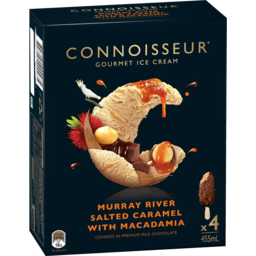 Photo of Connoisseur Gourmet Ice Cream Murray River Salted Caramel with Macadamia 4pk
