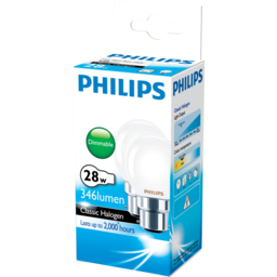 Photo of Philips Classic Halogen Light Bulb BC Frosted 28 Watt 2pk