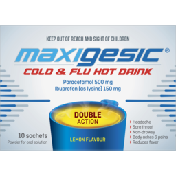 Photo of Maxigesic Cold & Flu Hot Lemon Drink Sachets 10 Pack