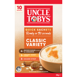 Photo of Uncle Tobys Classic Variety Quick Oats Sachets 10 Pack 350g