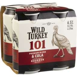 Photo of Wild Turkey 101 & Cola 6.5% Can 4pk