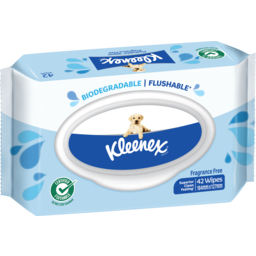Photo of Kleenex Flushable Wipes Unscented 42 Pack
