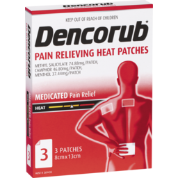 Photo of Dencorub Pain Relieving Heat Patches Qty 3
