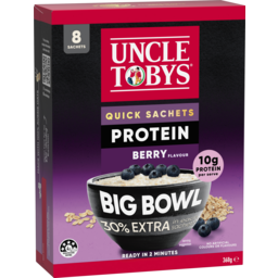 Photo of Uncle Tobys Oats Quick Sachets Big Bowl Berry With Protein 368g