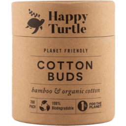 Photo of Happy Turtle Organic Cotton & Bamboo Cotton Buds - Round Tub