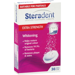 Photo of Steradent Denture Cleaning Tablets Extra Strength Intensive Whitening 30 Pack