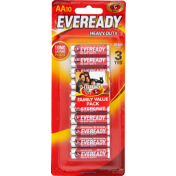 Photo of Eveready Red Heavy Duty AA Batteries 10pk