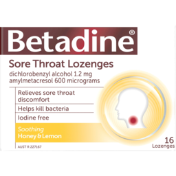 Photo of Betadine Honey & Lemon Sore Throat Lozenges 16 Pack