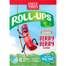 Photo of Uncle Tobys Roll Ups Rainbow Berry Berry Flavour 6 Pack 94g