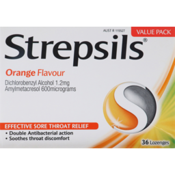 Photo of Strepsils Sore Throat Relief Orange 36 Pack 
