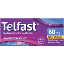 Photo of Telfast Fast Acting Hayfever Allergy Relief 12 Hour 60mg Non Drowsy Tablets 10 Pack
