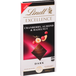 Photo of Lindt Excellence Cranberry, Almond & Hazelnut Dark Chocolate 100g