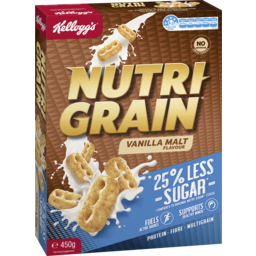 Photo of Kellogg's Nutri-Grain 25% Less Sugar Vanilla Malt Flavour 450g 450g