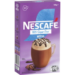 Photo of Nescafe 98% Sugar Free Mocha Coffee Sachets 10 Pack 140g