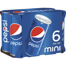 Photo of Pepsi Cola Soda 200ml X 6 Pack Cans 