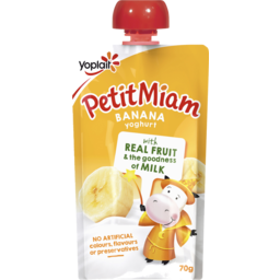 Photo of Yoplait Petit Miam Yoghurt 70gm Pouch Banana