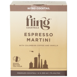 Photo of Fling Cocktails Espresso Martini 4x250ml Cans