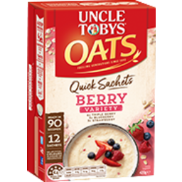 Photo of Uncle Tobys Oats Quick Sachets Porridge Berry Variety Multi Pack 350g 10pk