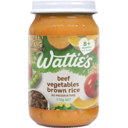 Photo of Wattie's Baby Food Stage 3 Beef Brown Rice & Vegetables 8+ Months