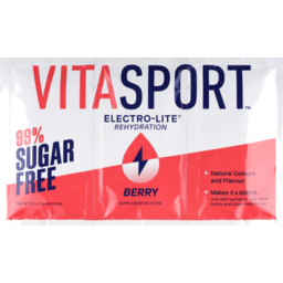 Photo of Vitasport 99% Sugar Free Electrolyte Drink Base Berry Boost