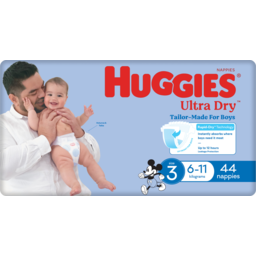Photo of Huggies Ultra Dry Nappies For Boys 6-11kg Size 3 44 Pack
