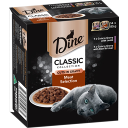 Photo of Dine Wet Cat Food Meat Selection In Gravy 14x85g Trays 14.0x85g