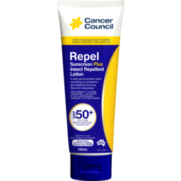 Photo of Cancer Council Repel Sunscreen Plus Insect Repellent Lotion Spf 50+ Tube 110ml