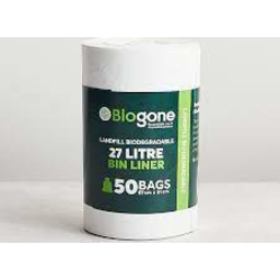 Photo of Biogone Bin Liner White Landfill Biodegradable 50 Pack