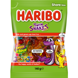 Photo of Haribo Sweet & Sour Twin Snakes 140g