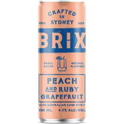 Photo of Brix Peach & Ruby Grapefruit Can 330ml