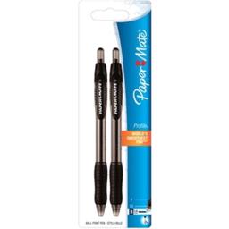 Photo of Paper Mate Profile Retractable 1.0mm Ballpoint Pen Black - Pack Of 2 
