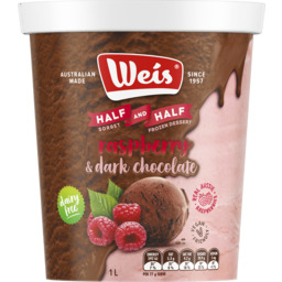 Photo of Weis Half & Half Dairy Free Frozen Dessert Raspberry & Dark Chocolate Tr 1l