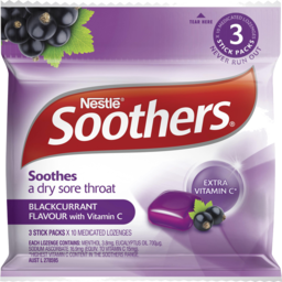 Photo of Soothers Blackcurrant + Vitamin C 3x43g pack