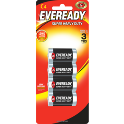Photo of Eveready Super Heavy Duty Black C Batteries 4pk