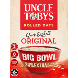 Photo of Uncle Tobys Oats Quick Sachets Bi Bowl Oriinal Porride 368g