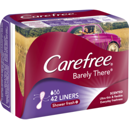 Photo of Carefree Barely There Breathable Ultra Thin Panty Liners Shower Fresh 42pk