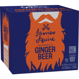 Photo of James Squire Ginger Beer 4x330ml Can Cluster 4.0x330ml