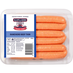 Photo of Slape & Sons Traditional Range Ranchero Beef Thin Sausages