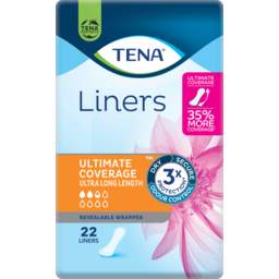 Photo of Tena Liners Ultimate Coverage Ultra Long Panty Liners 22 Pack
