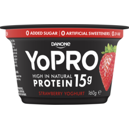 Photo of Danone Yopro High In Natural Protein Strawberry Yoghurt 160g