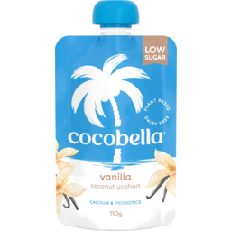 Photo of Cocobella Dairy Free Low Sugar Coconut Yoghurt Vanilla Pouch 110g